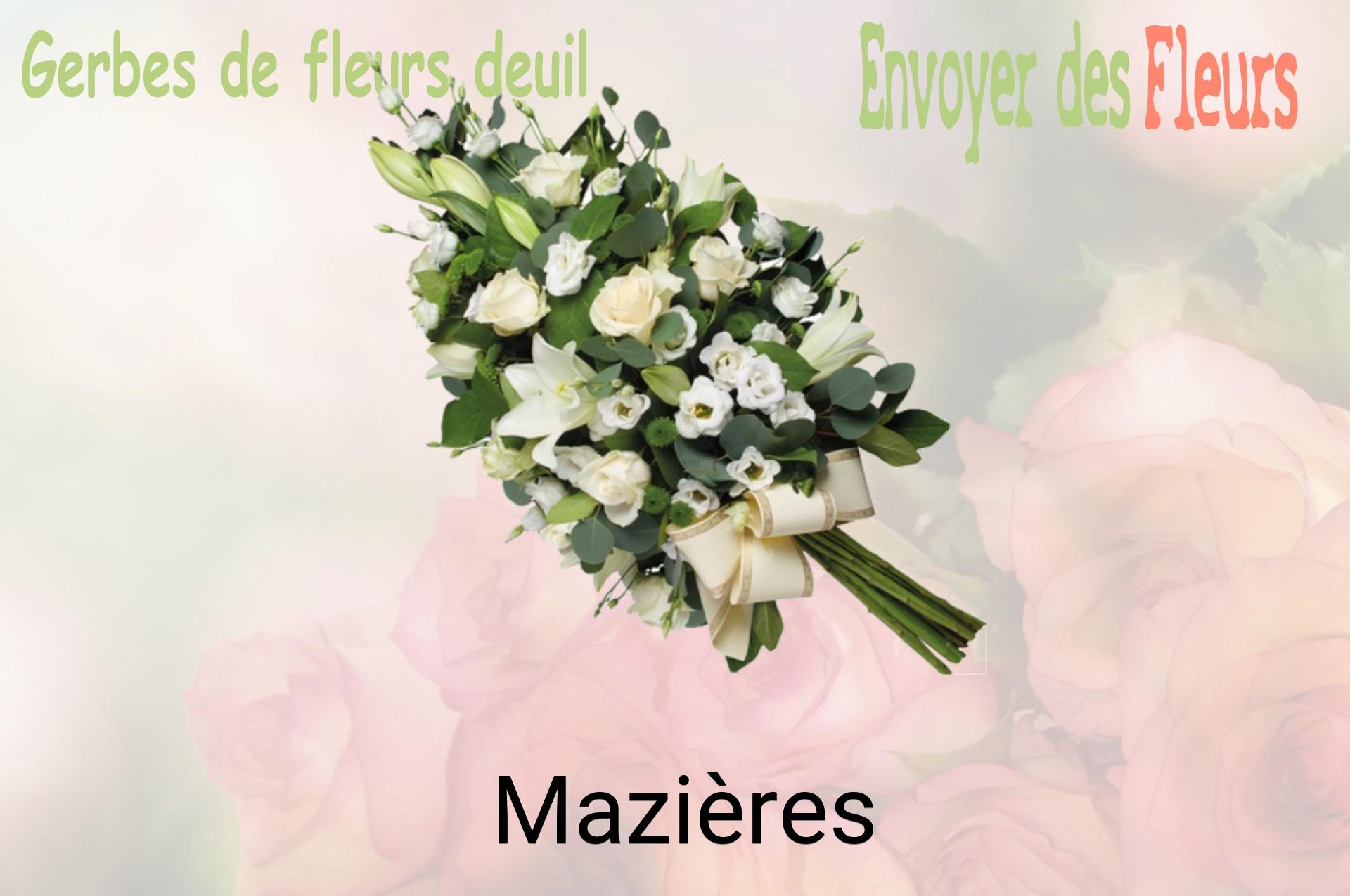 Gerbe de fleurs de deuil livrée à Mazières